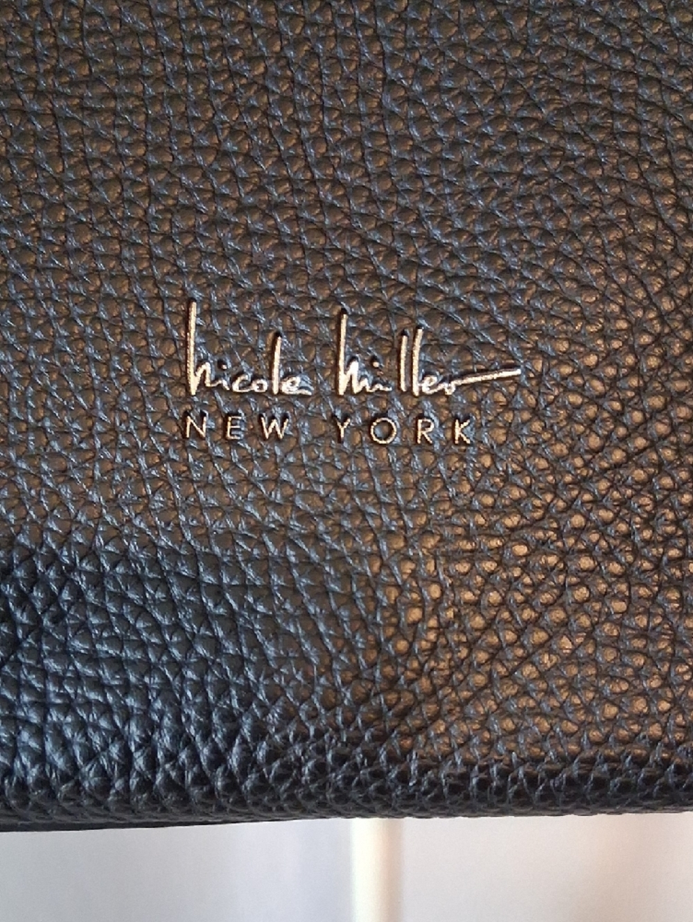 NIcole Miller Black Leather Shoulder Bag – Classic Everyday Tote - Picture 2 of 10